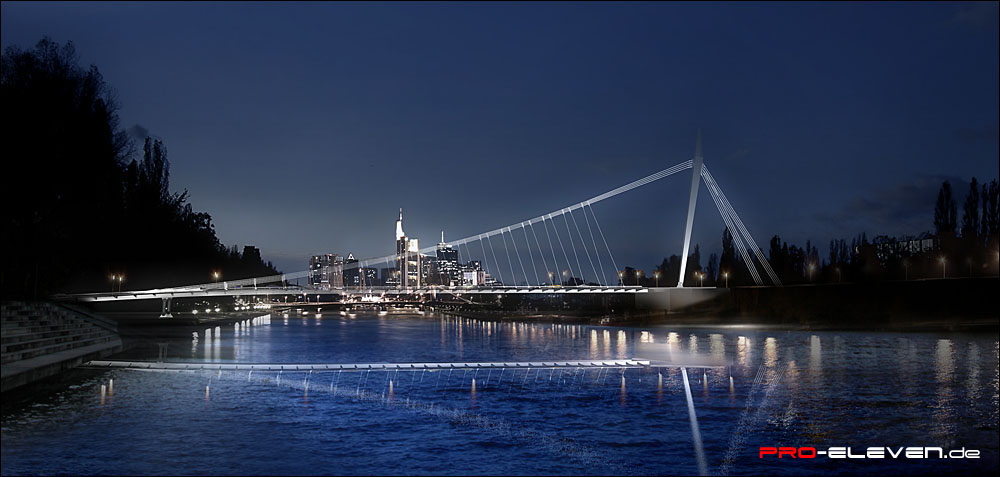 Fotomontage: Schrägseilbrücke | Frankfurt